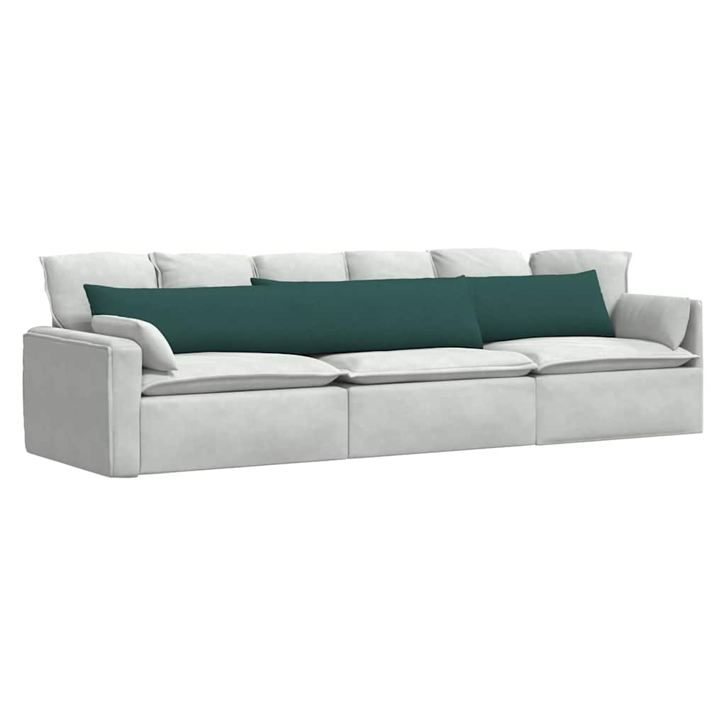 VidaXL coussins de canapé 2 pcs tissu vert foncé 200 x 40 cm