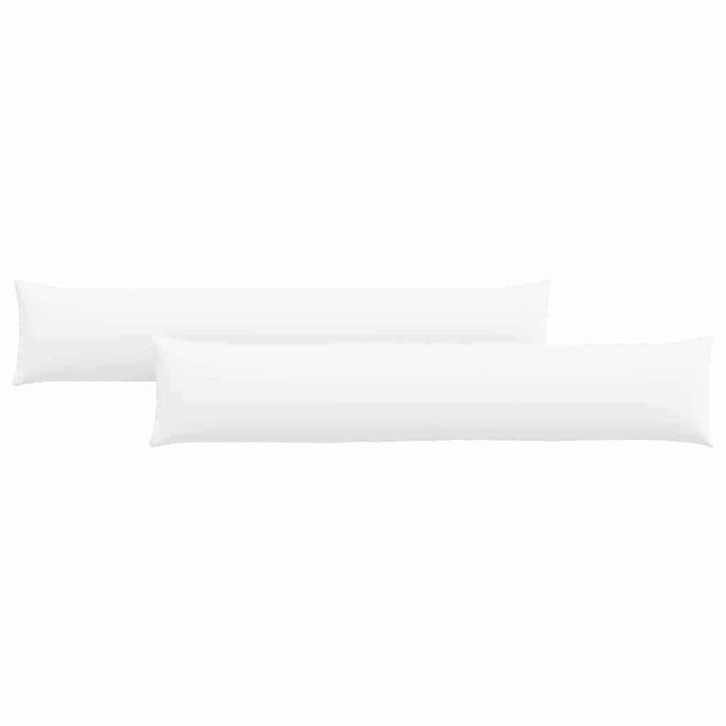 VidaXL coussins de canapé 2 pcs blanc 200 x 40 cm tissu