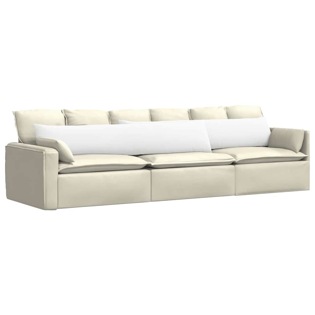 VidaXL coussins de canapé 2 pcs blanc 200 x 40 cm tissu