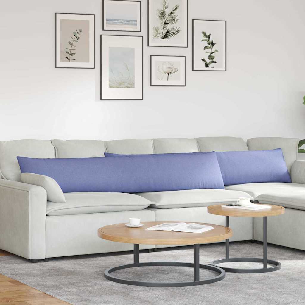 VidaXL coussins de canapé 2 pcs jean bleu 200 x 40 cm tissu