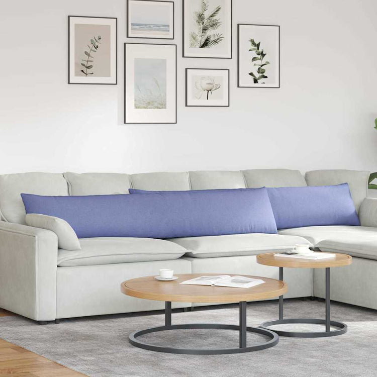 VidaXL coussins de canapé 2 pcs jean bleu 200 x 40 cm tissu