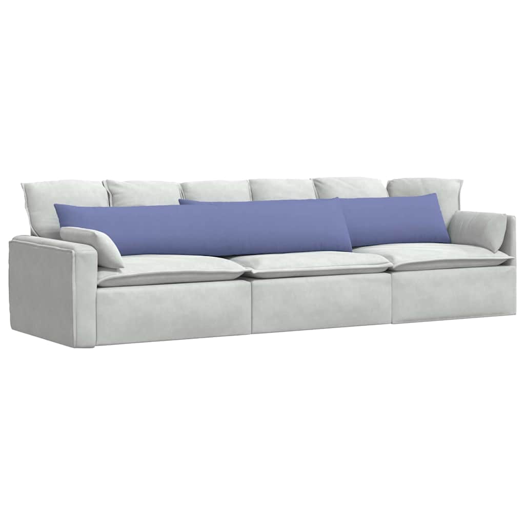 VidaXL coussins de canapé 2 pcs jean bleu 200 x 40 cm tissu