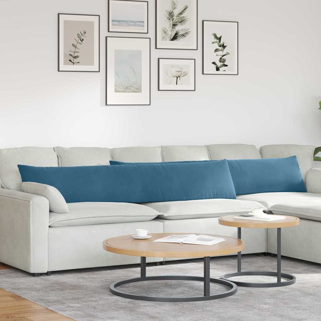 VidaXL coussins de canapé 2 pièces bleu 200 x 40 cm tissu corde