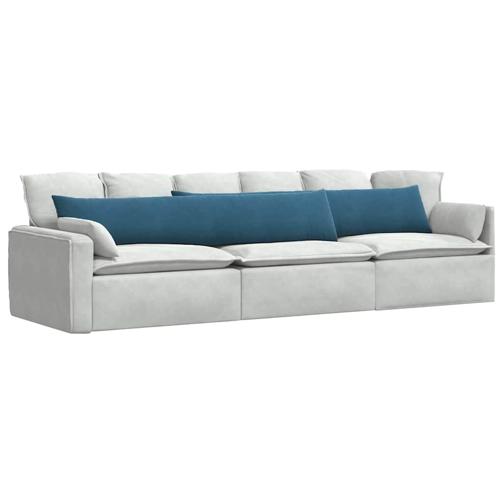VidaXL coussins de canapé 2 pièces bleu 200 x 40 cm tissu corde
