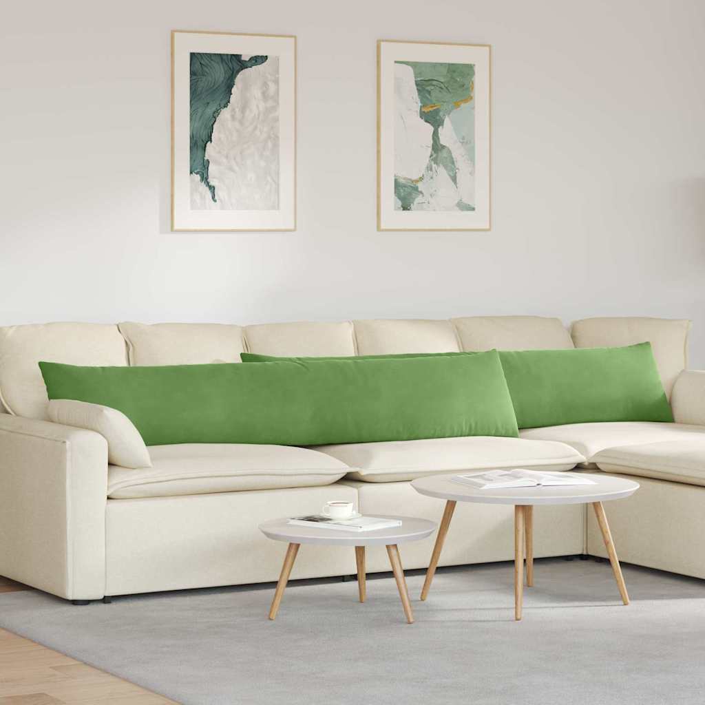 VidaXL coussins de canapé 2 pièces vert clair 200 x 40 cm tissu corde