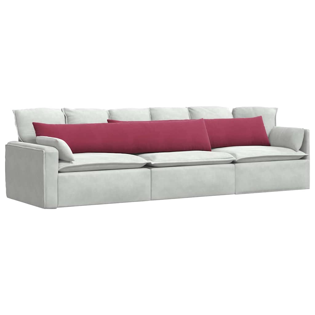 VidaXL coussins de canapé, 2 pièces, bordeaux, tissu corde 200 x 40 cm
