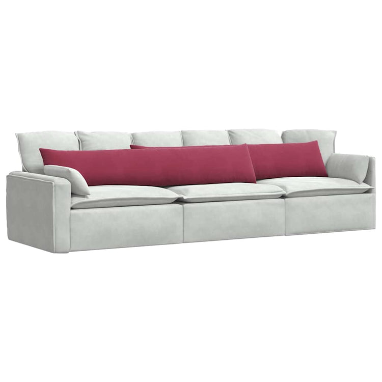 VidaXL coussins de canapé, 2 pièces, bordeaux, tissu corde 200 x 40 cm