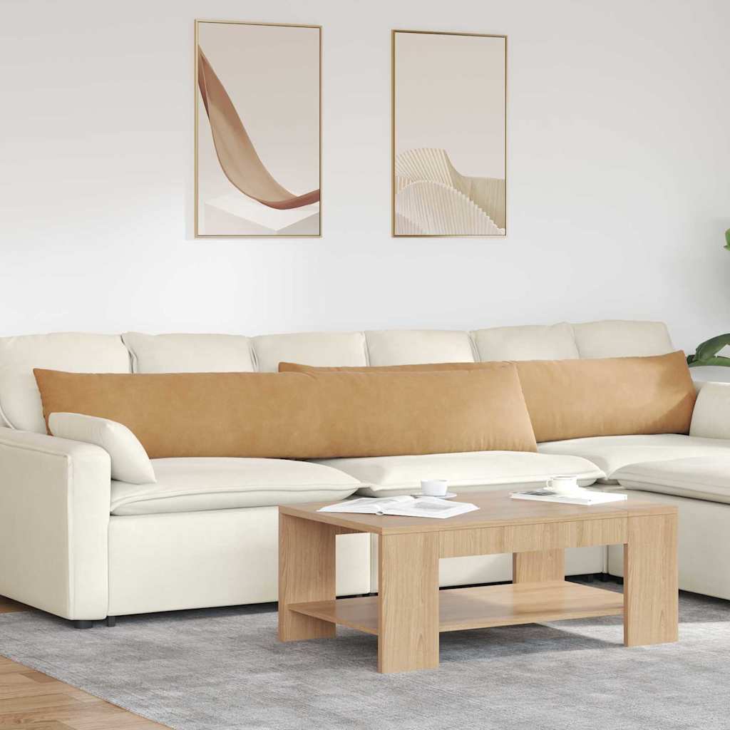 VidaXL coussins de canapé 2 pièces marron 200 x 40 cm tissu corde