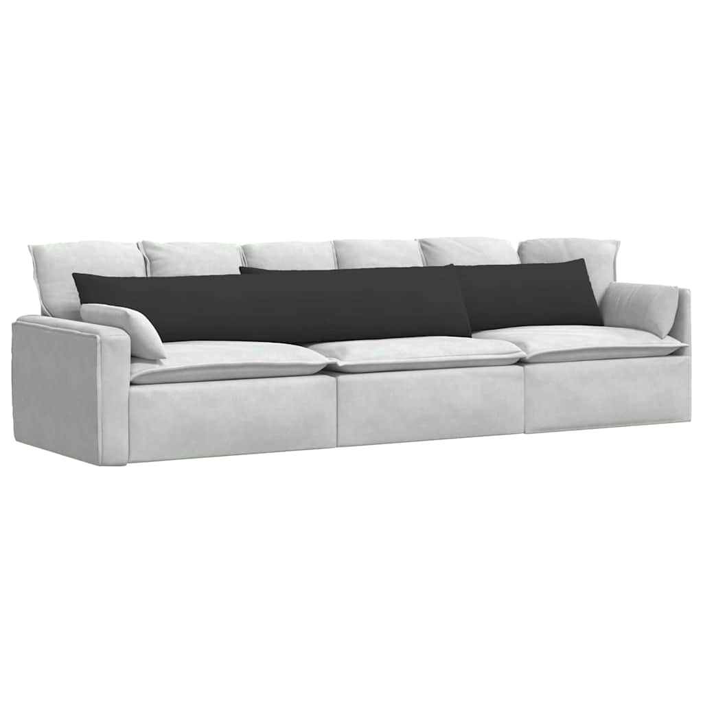 VidaXL coussins de canapé 2 pièces noir 200 x 40 cm tissu