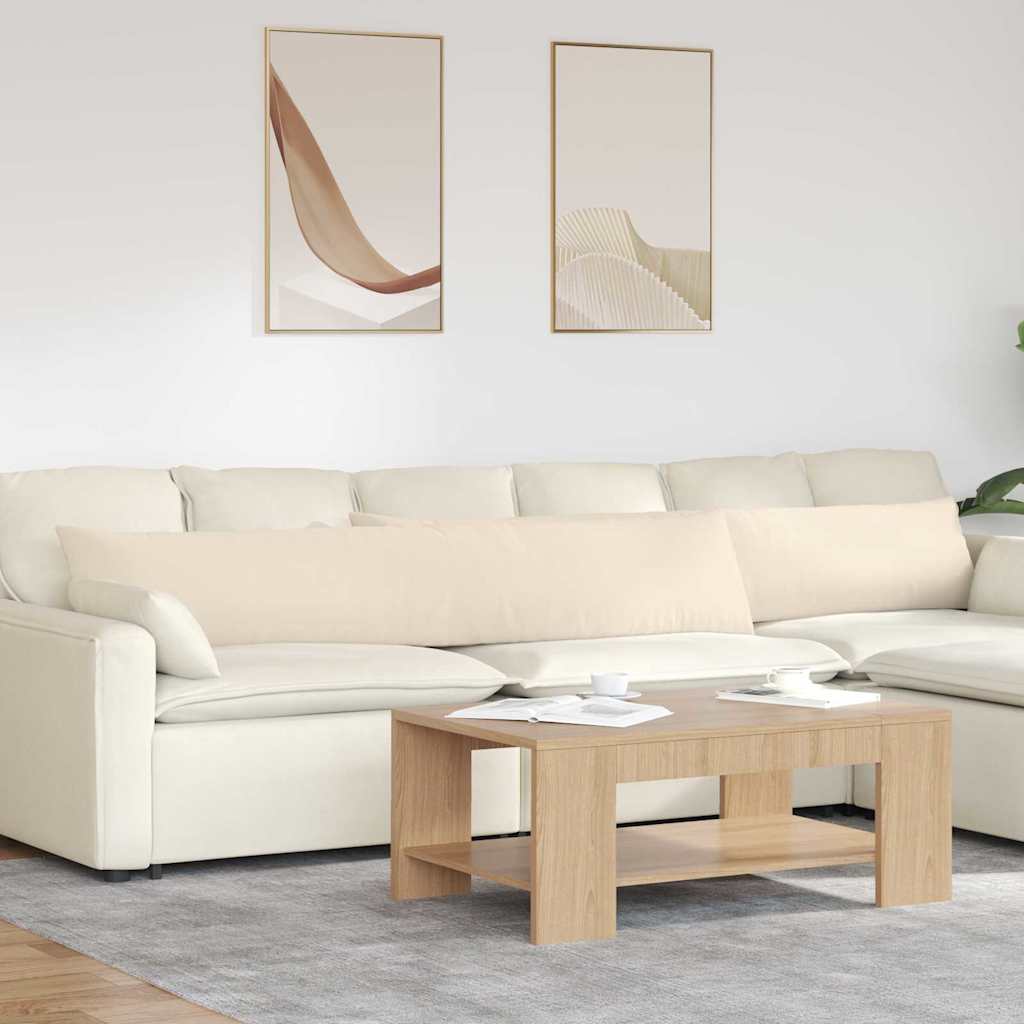 VidaXL coussins de canapé 2 pièces beige 200 x 40 cm tissu