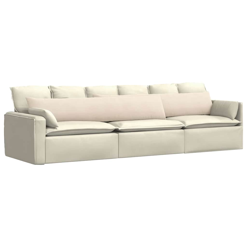 VidaXL coussins de canapé 2 pièces beige 200 x 40 cm tissu