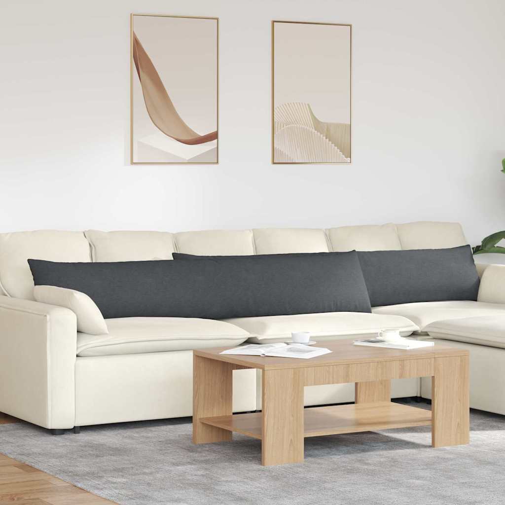 VidaXL coussins de canapé 2 pièces gris foncé 200 x 40 cm tissu corde