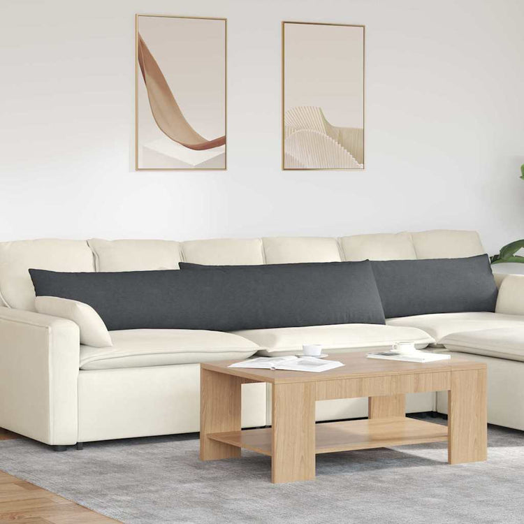 VidaXL coussins de canapé 2 pièces gris foncé 200 x 40 cm tissu corde