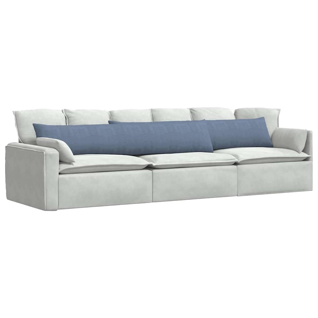 VidaXL coussins de canapé 2 pièces bleu 200 x 40 cm tissu corde
