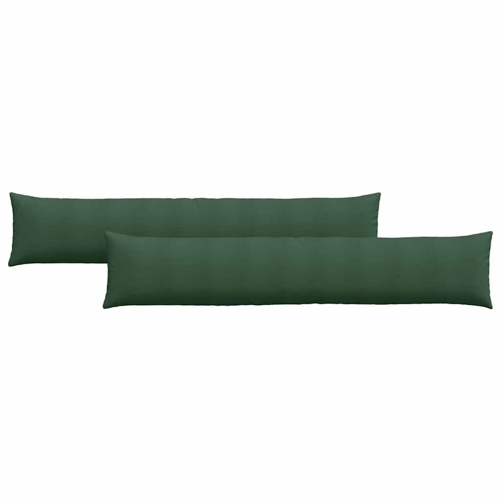 VidaXL coussins de canapé 2 pièces vert foncé 200 x 40 cm tissu corde