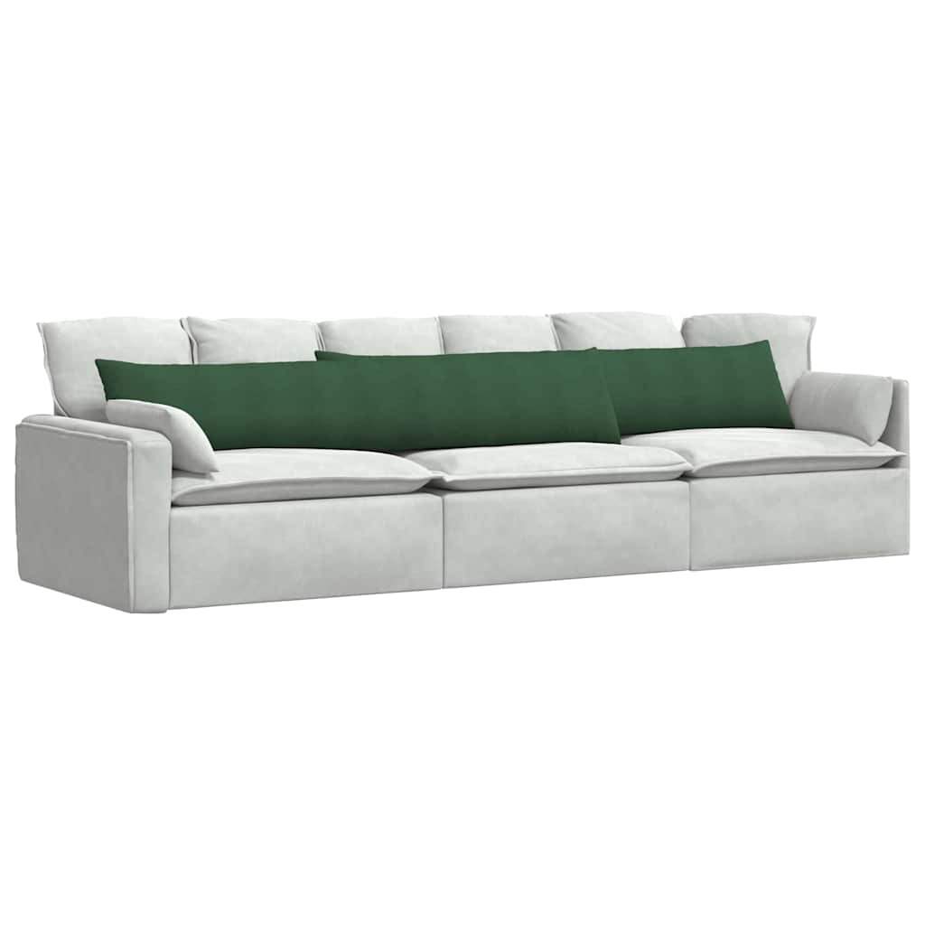 VidaXL coussins de canapé 2 pièces vert foncé 200 x 40 cm tissu corde