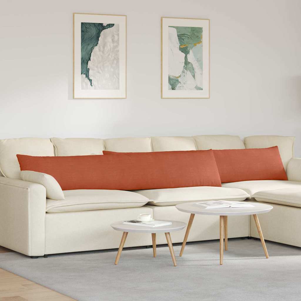 VidaXL coussins de canapé 2 pièces rouge-orange 200 x 40 cm tissu corde