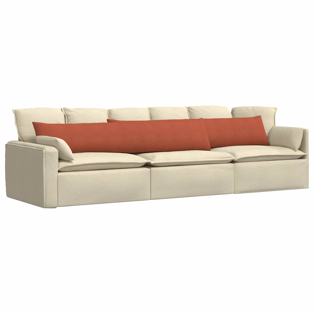 VidaXL coussins de canapé 2 pièces rouge-orange 200 x 40 cm tissu corde
