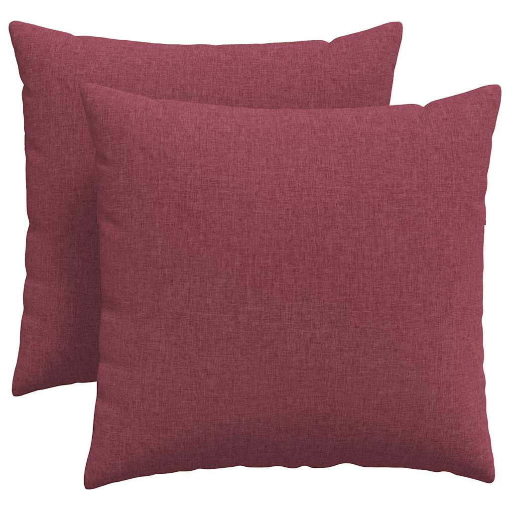 VidaXL coussins de canapé 2 pcs vin rouge 45 x 45 cm tissu