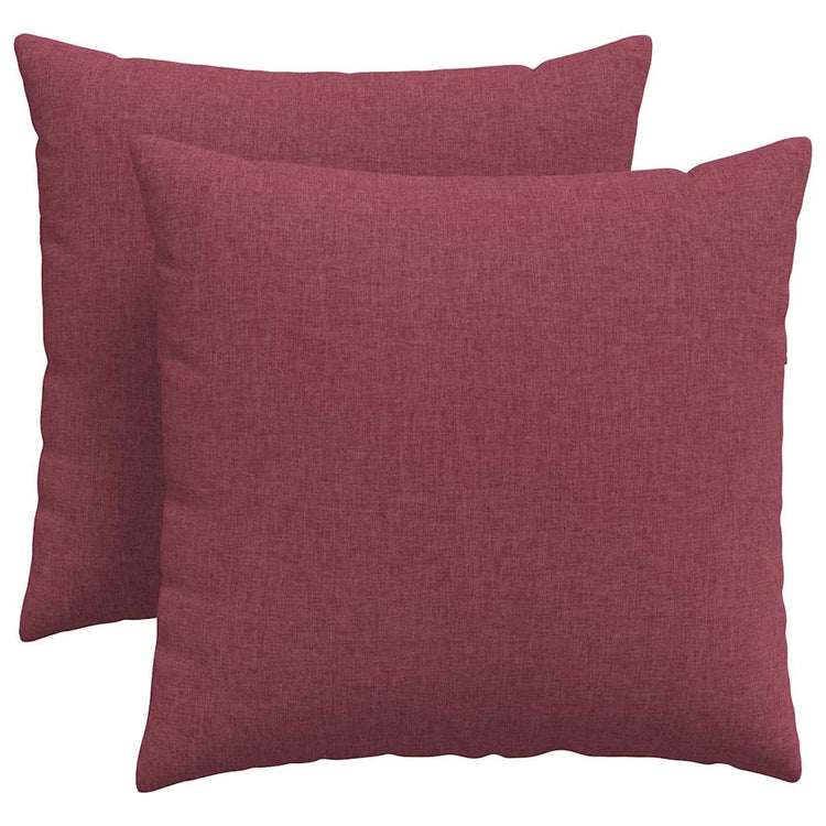 VidaXL coussins de canapé 2 pcs vin rouge 45 x 45 cm tissu
