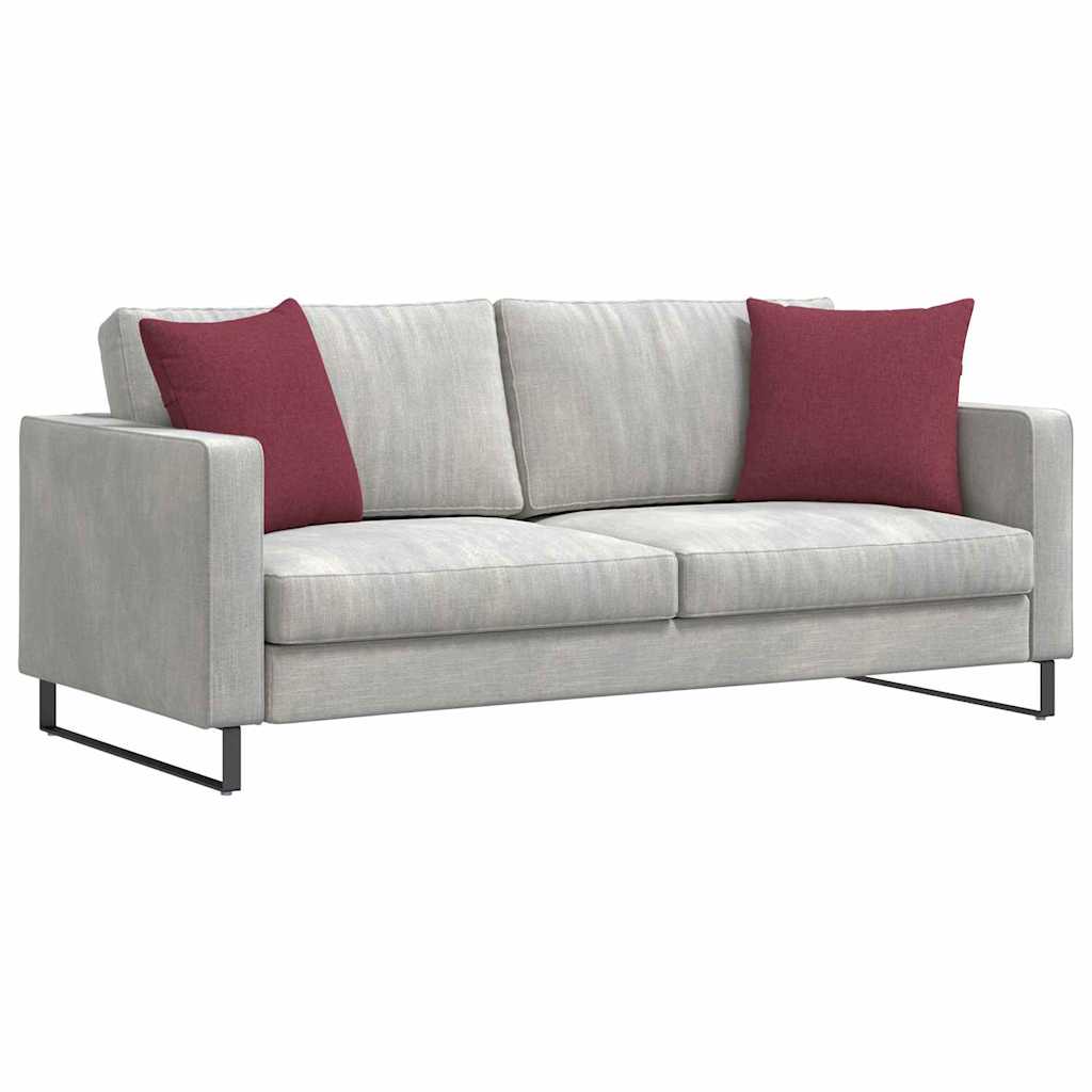 VidaXL coussins de canapé 2 pcs vin rouge 45 x 45 cm tissu