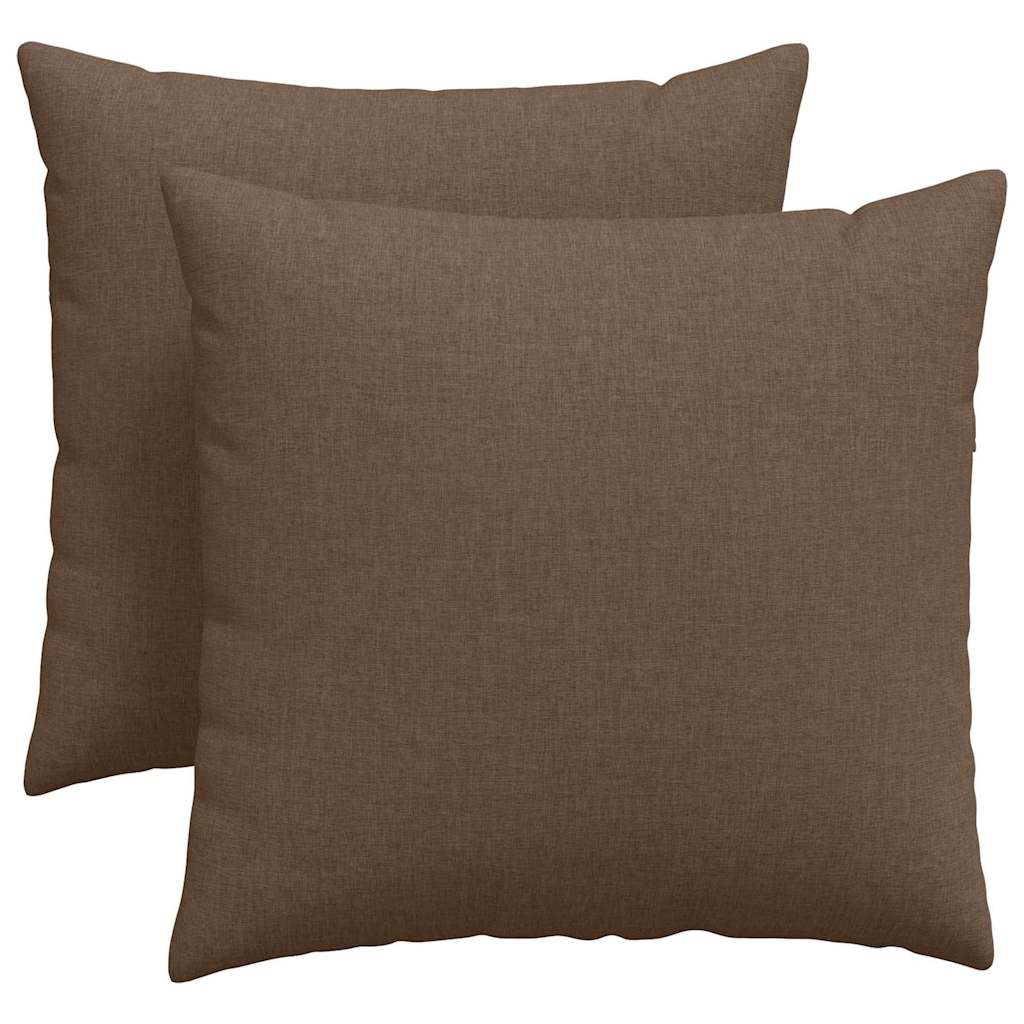 VidaXL coussins de canapé 2 pcs marron 45 x 45 cm tissu
