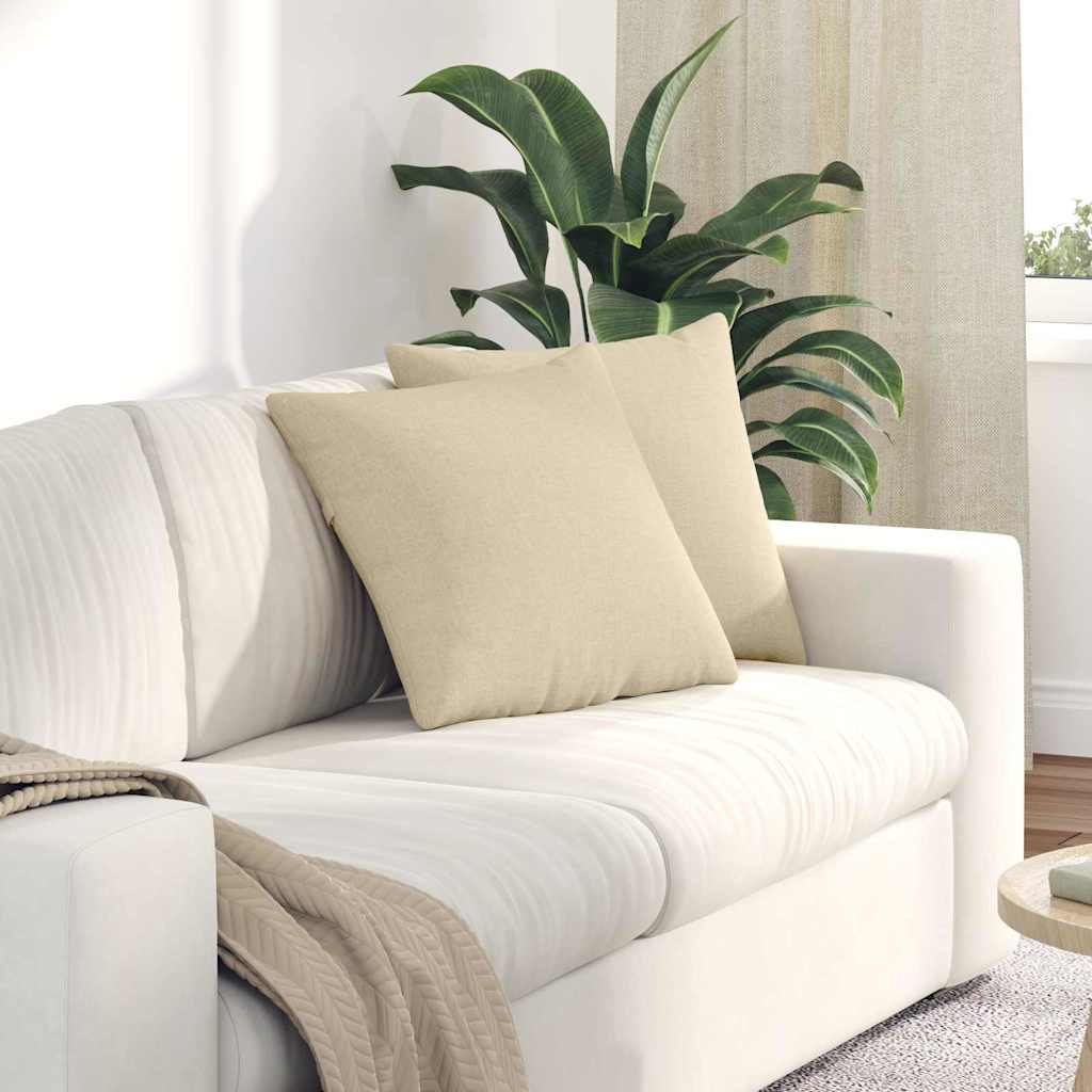 VidaXL coussins de canapé 2 pcs crème 45 x 45 cm tissu