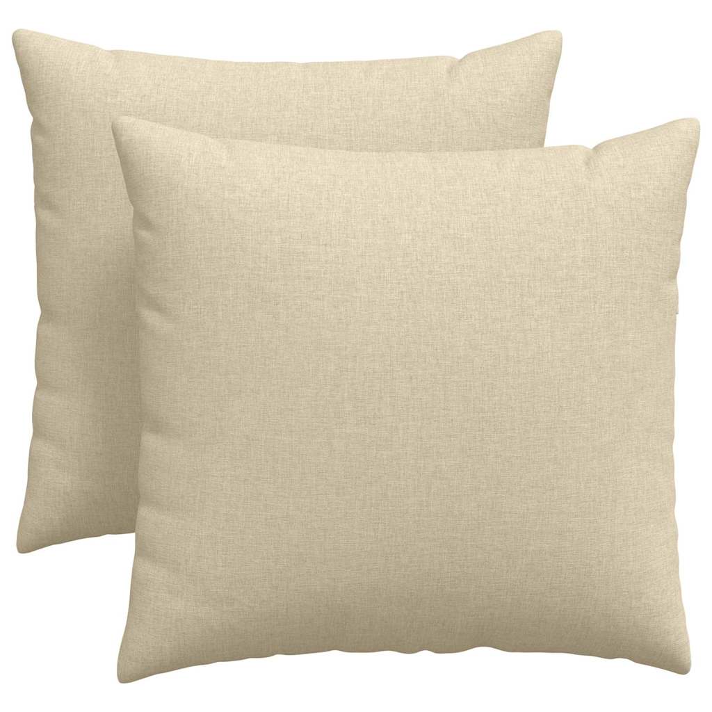 VidaXL coussins de canapé 2 pcs crème 45 x 45 cm tissu