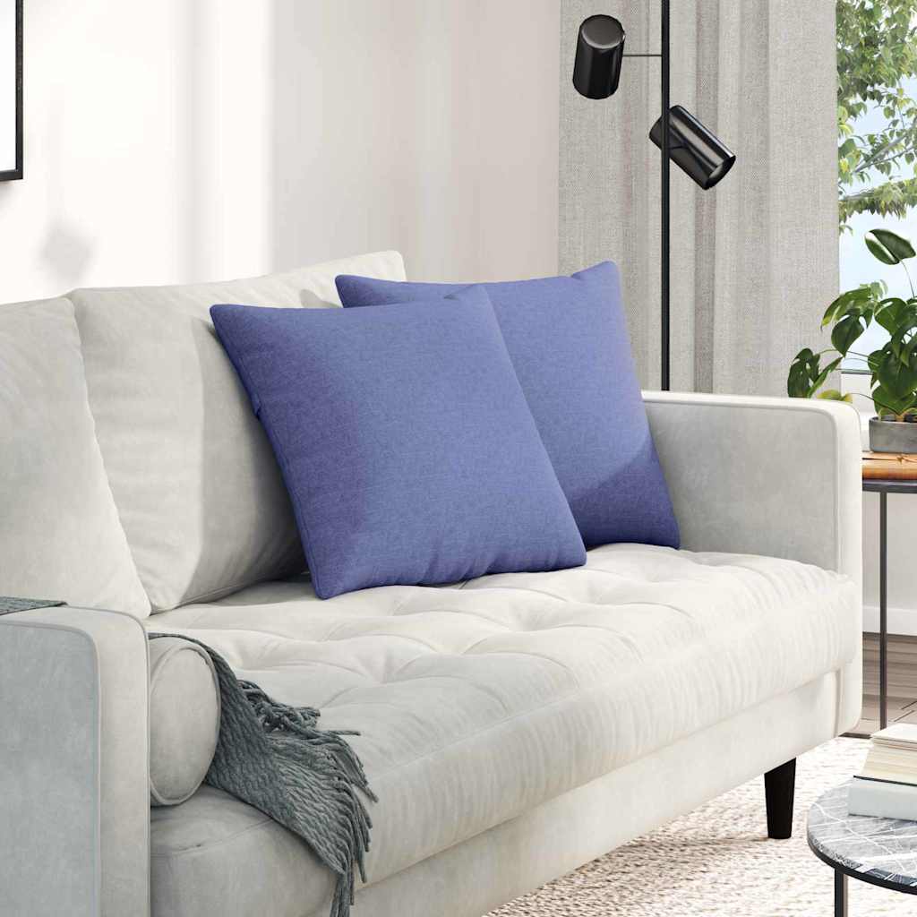 VidaXL coussins de canapé 2 pcs jean bleu 45 x 45 cm tissu