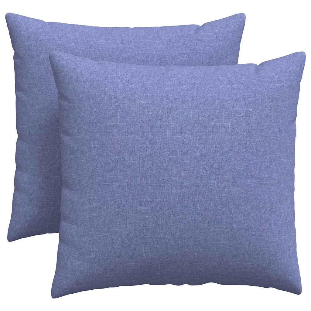 VidaXL coussins de canapé 2 pcs jean bleu 45 x 45 cm tissu