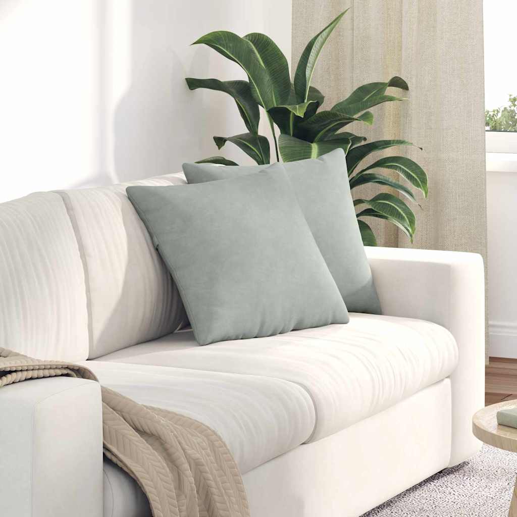 VidaXL coussins de canapé 2 pièces gris clair 45 x 45 cm tissu corde