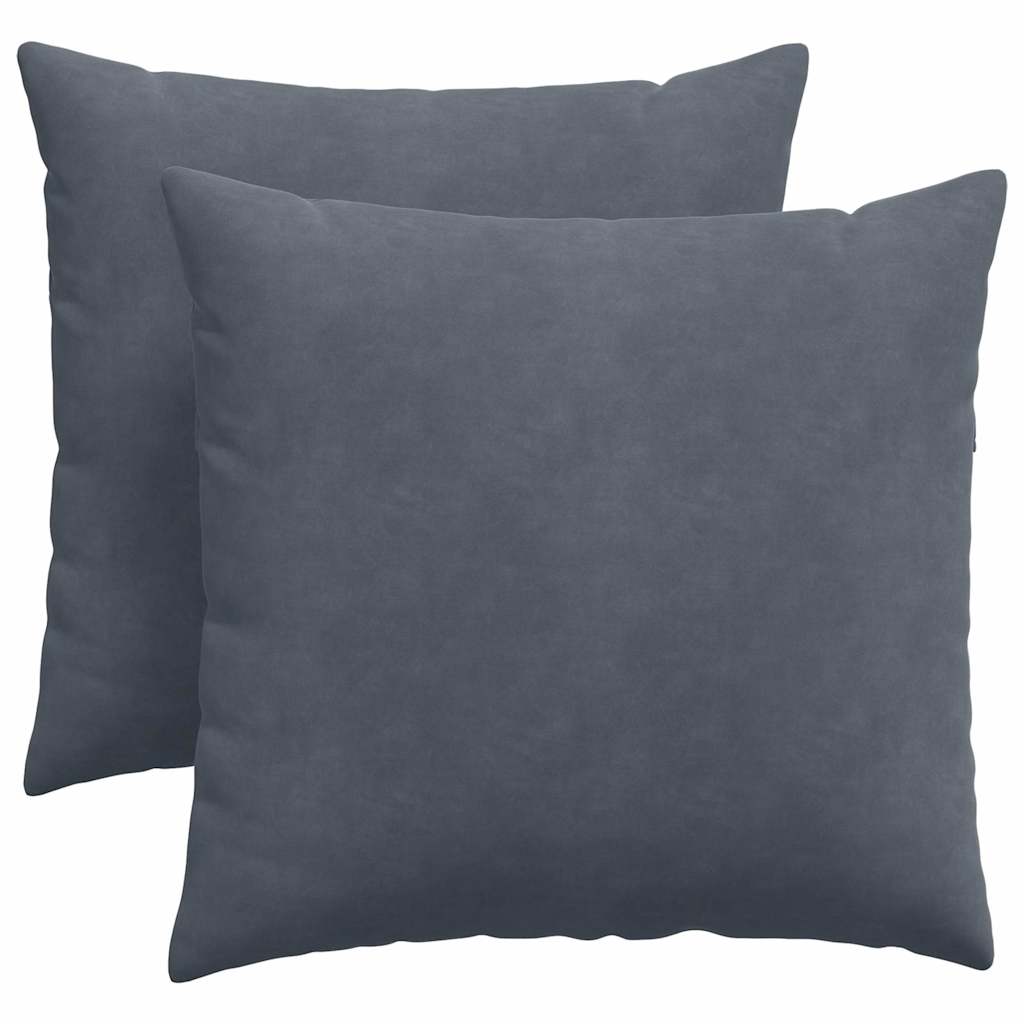 VidaXL coussins de canapé 2 pièces tissu corde gris foncé 45 x 45 cm