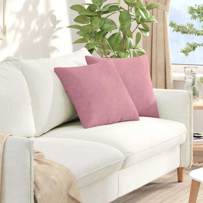 VidaXL coussins de canapé, 2 pièces, tissu corde rose 45 x 45 cm