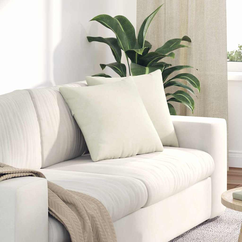VidaXL coussins de canapé 2 pièces crème 45 x 45 cm tissu corde