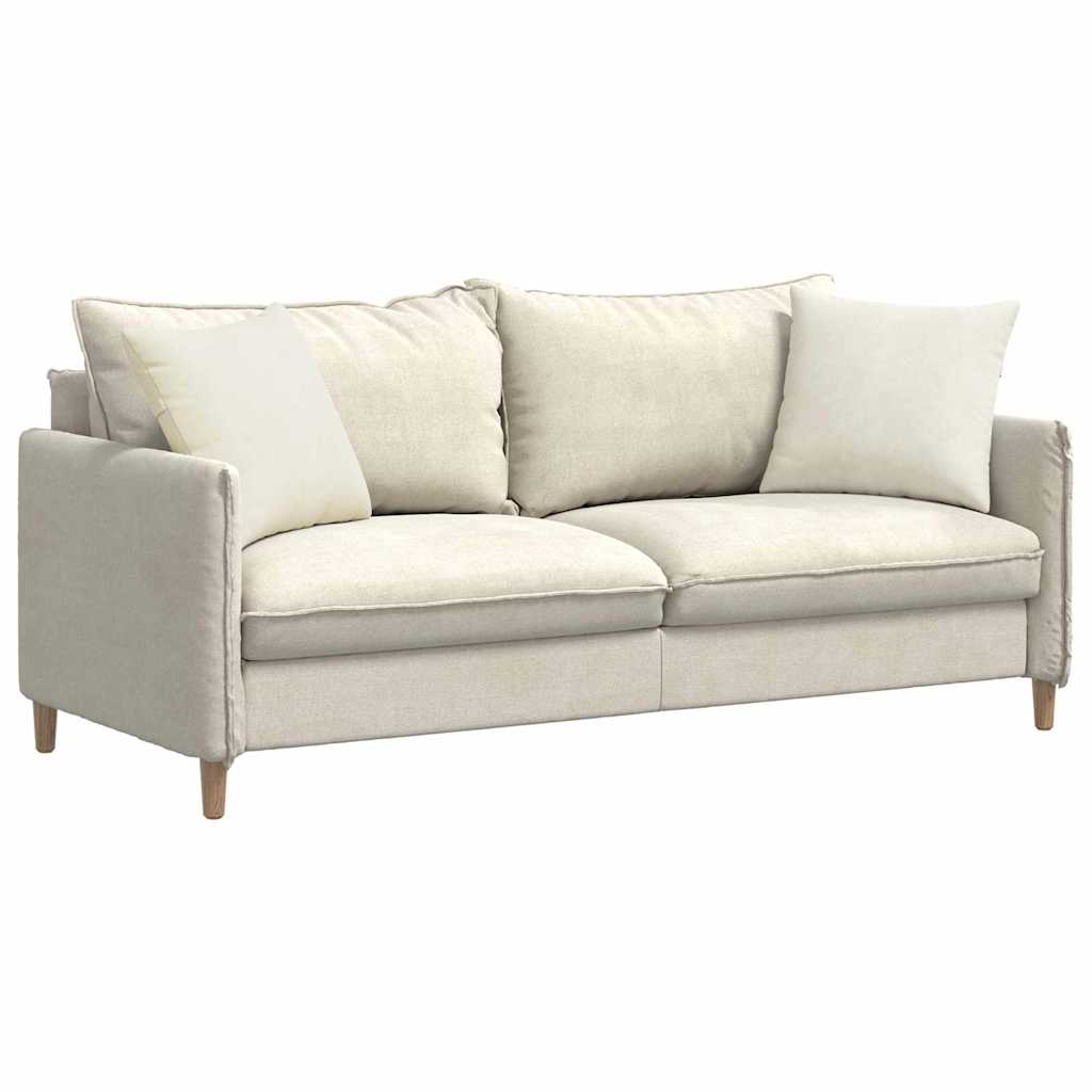 VidaXL coussins de canapé 2 pièces crème 45 x 45 cm tissu corde