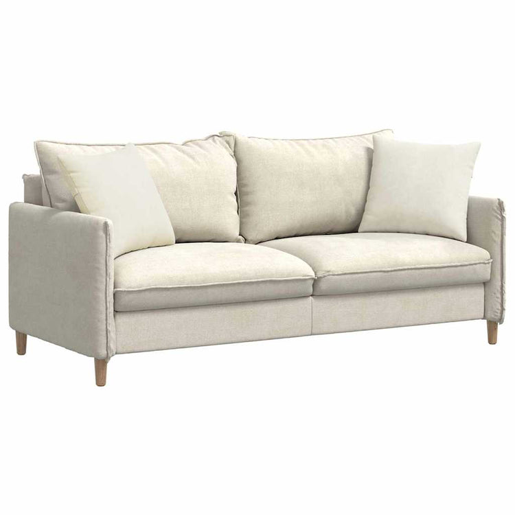 VidaXL coussins de canapé 2 pièces crème 45 x 45 cm tissu corde