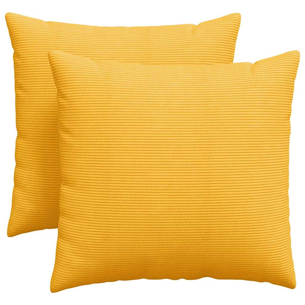VidaXL coussins de canapé 2 pièces jaune clair 45 x 45 cm tissu corde