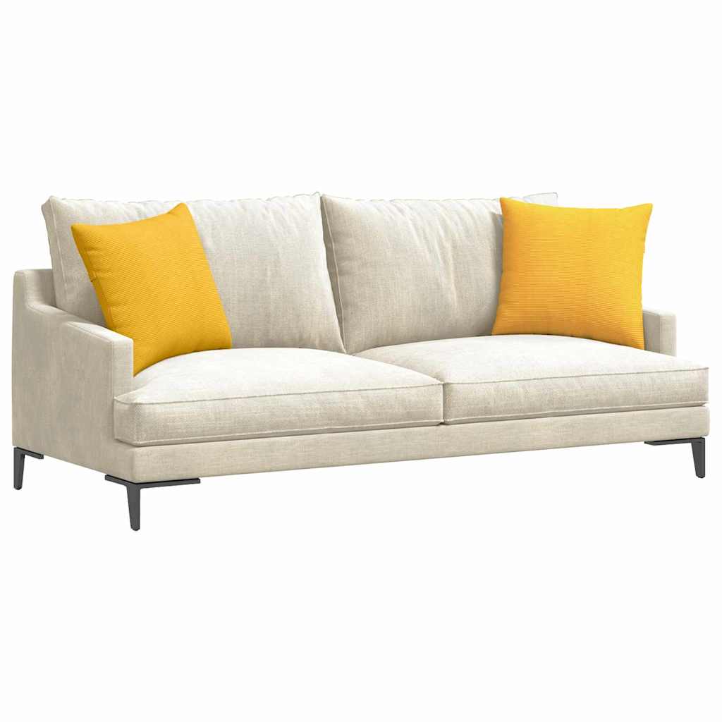 VidaXL coussins de canapé 2 pièces jaune clair 45 x 45 cm tissu corde