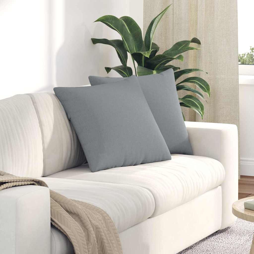 VidaXL coussins de canapé 2 pcs tissu gris clair 50 x 50 cm