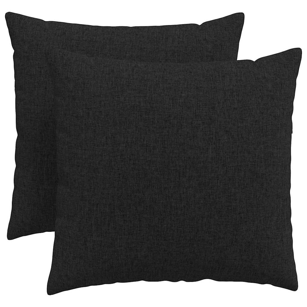 VidaXL coussins de canapé 2 pcs noir 50 x 50 cm tissu
