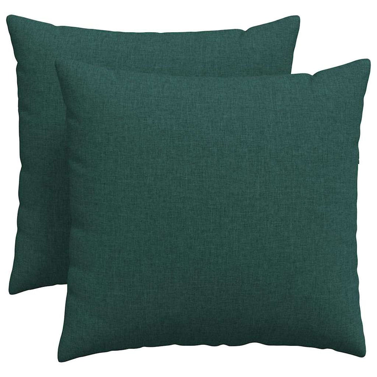 VidaXL coussins de canapé 2 pcs tissu vert foncé 50 x 50 cm