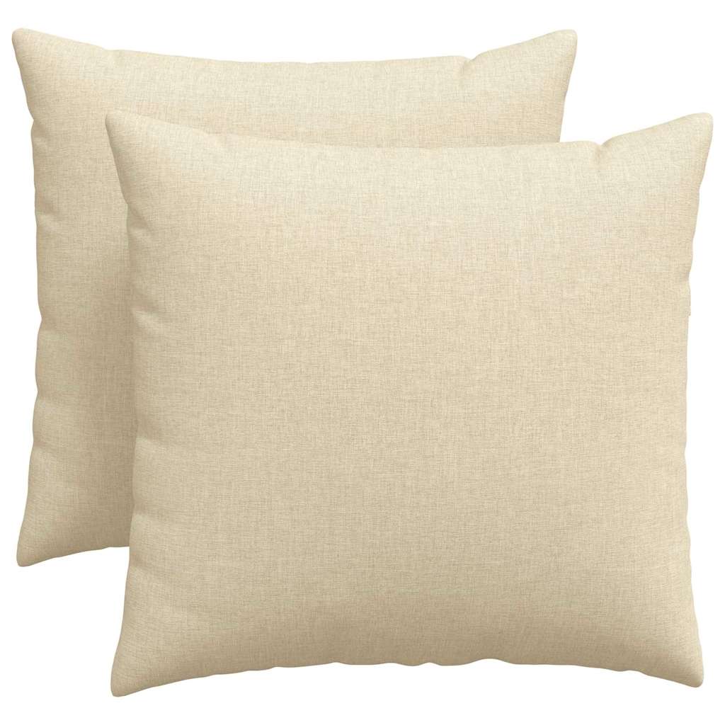 VidaXL coussins de canapé 2 pcs crème 50 x 50 cm tissu