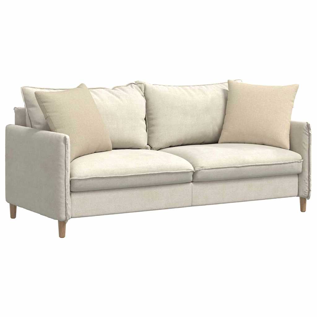 VidaXL coussins de canapé 2 pcs crème 50 x 50 cm tissu