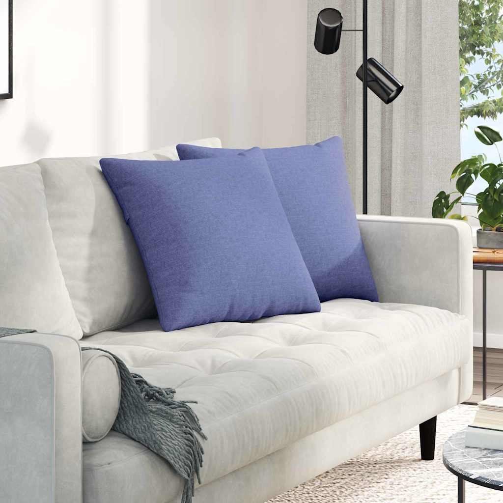 VidaXL coussins de canapé 2 pcs jean bleu 50 x 50 cm tissu
