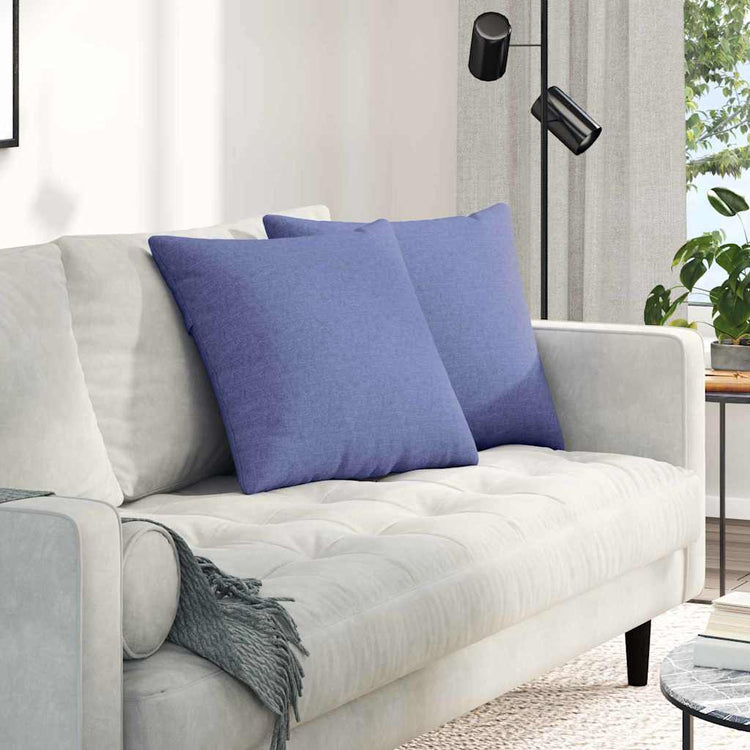 VidaXL coussins de canapé 2 pcs jean bleu 50 x 50 cm tissu
