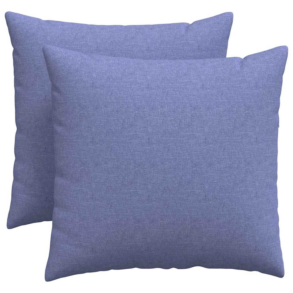 VidaXL coussins de canapé 2 pcs jean bleu 50 x 50 cm tissu