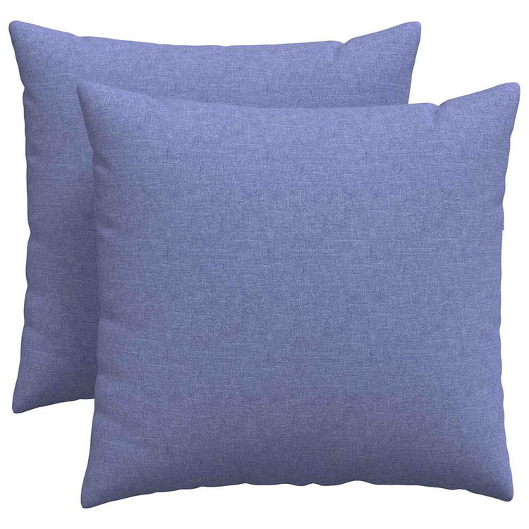 VidaXL coussins de canapé 2 pcs jean bleu 50 x 50 cm tissu