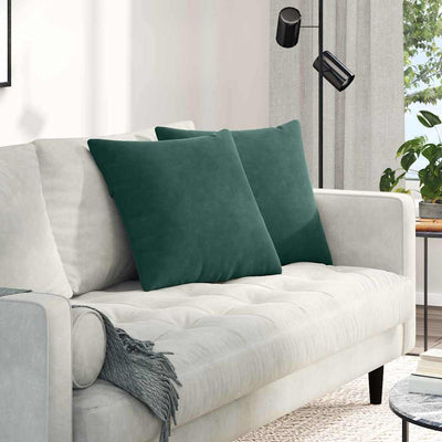 VidaXL coussins de canapé 2 pièces tissu corde vert foncé 50 x 50 cm