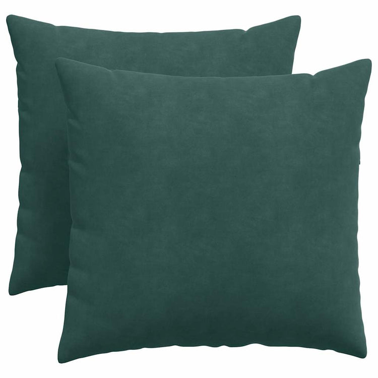 VidaXL coussins de canapé 2 pièces tissu corde vert foncé 50 x 50 cm
