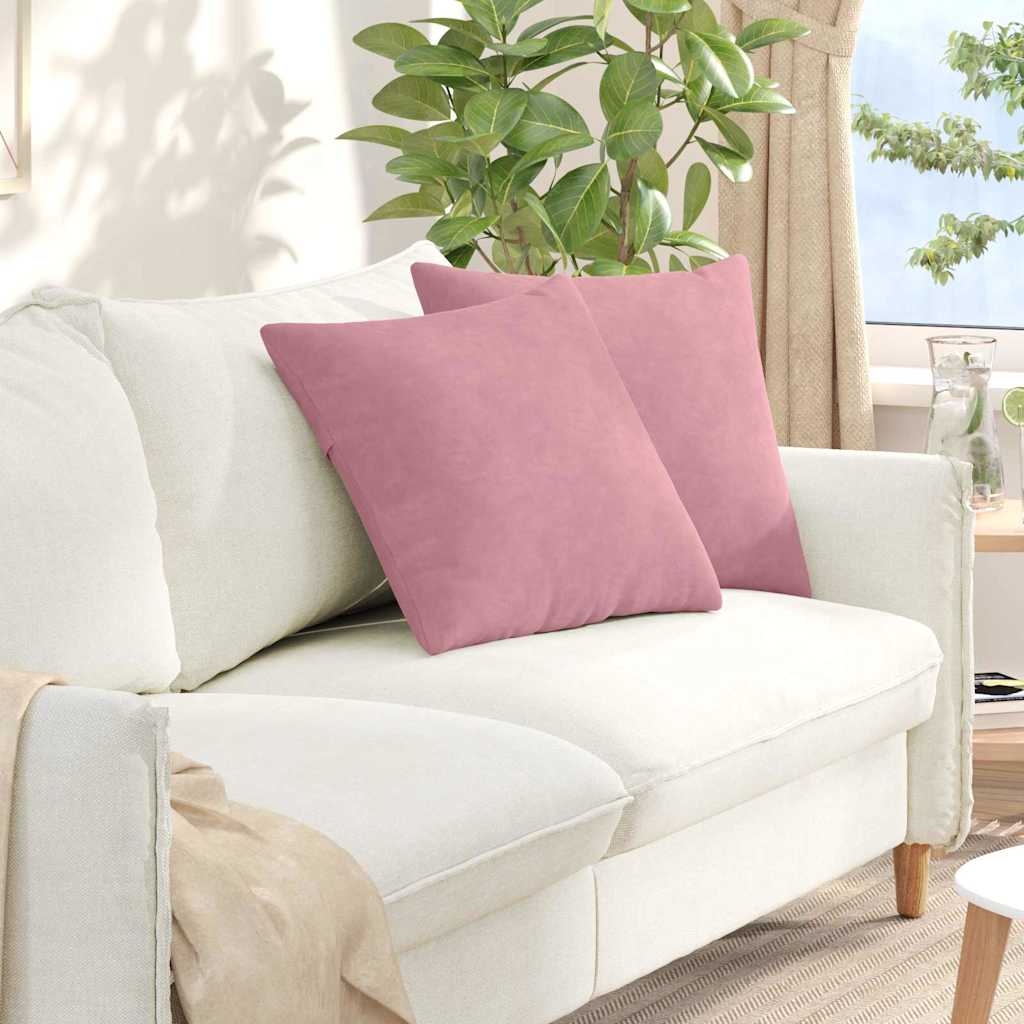 VidaXL coussins de canapé 2 pièces rose 50 x 50 cm tissu corde
